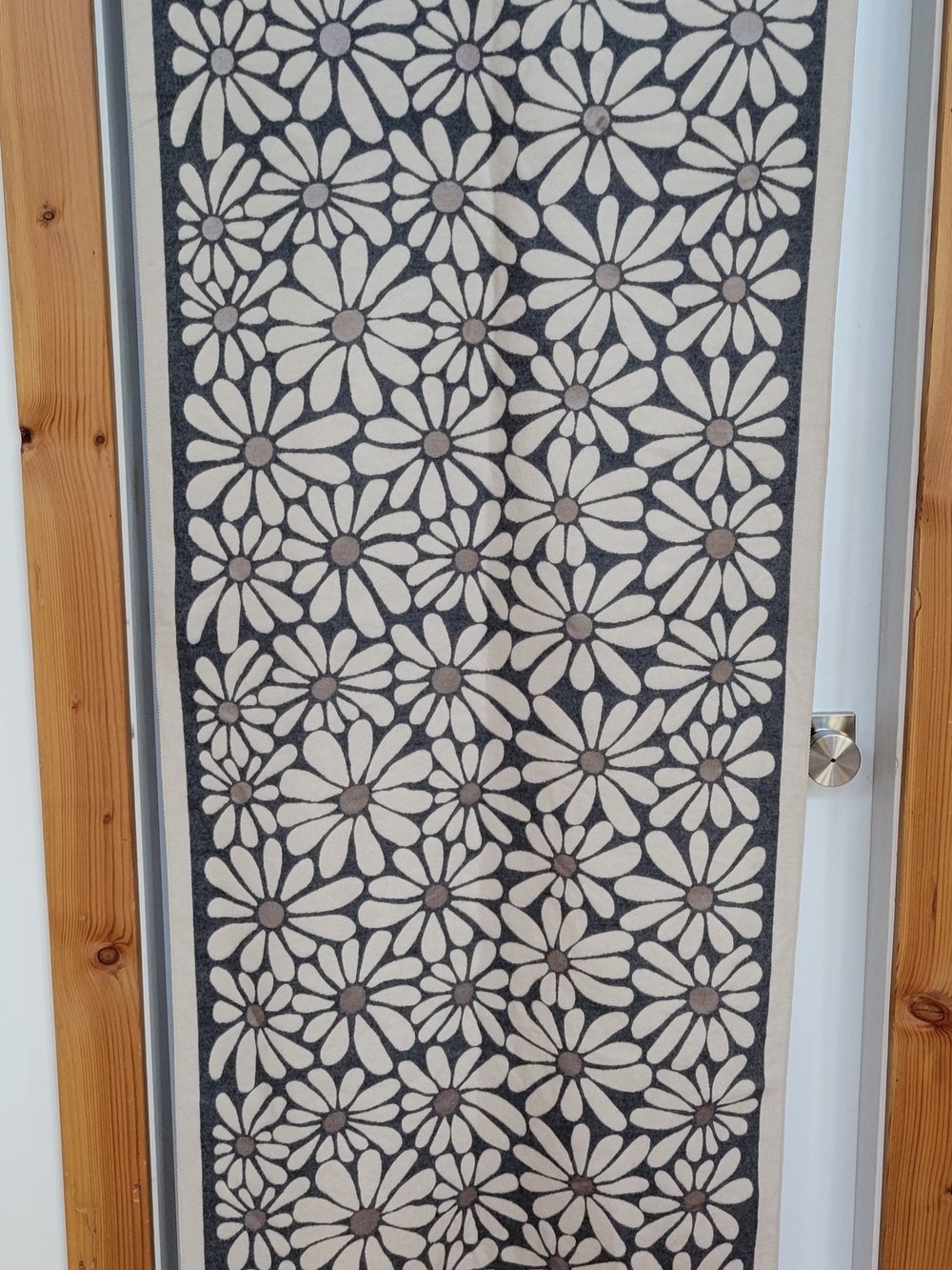 Bloom Wrap - Grey/Black & Cream Floral Pattern Scarf - Picture 5 of 6